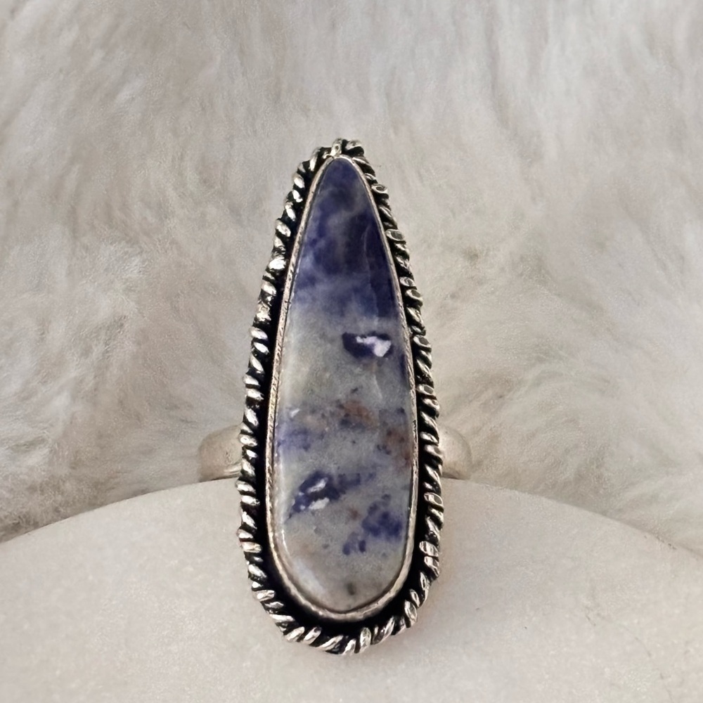 Silver and Blue Stone Ring